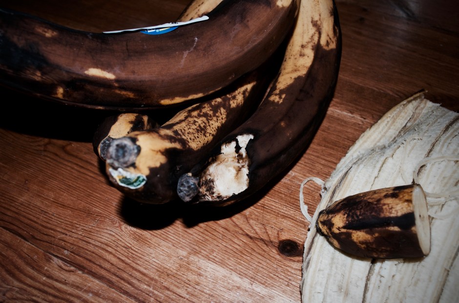 Hiiri oli syönyt banaania keittiön pöydällä.